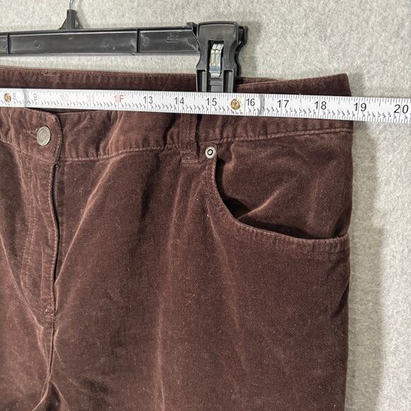 INC International Concepts Velvet Pants 16 Chocolate Stretch Classic Casual - Picture 4 of 8
